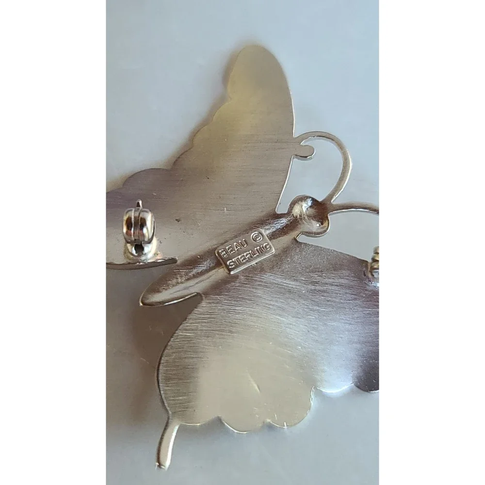 Vintage Beau Sterling Butterfly Brooch